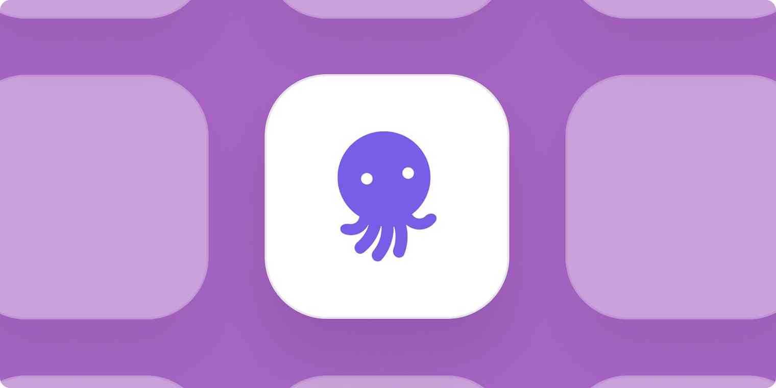 EmailOctopus logo on a purple background