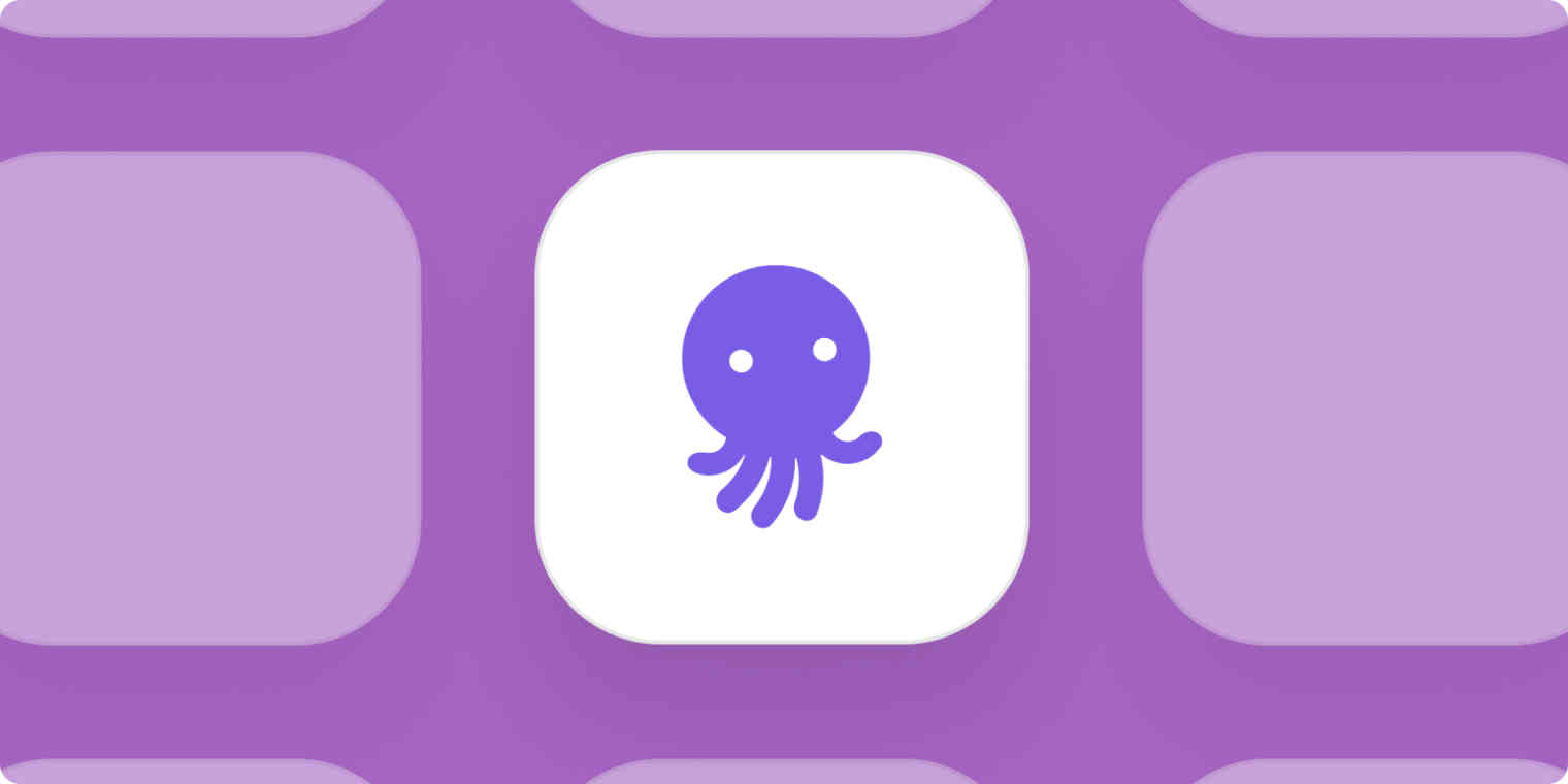 EmailOctopus logo on a purple background