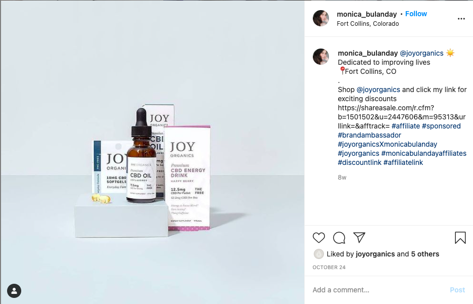 An affiliate post for Joy Organics
