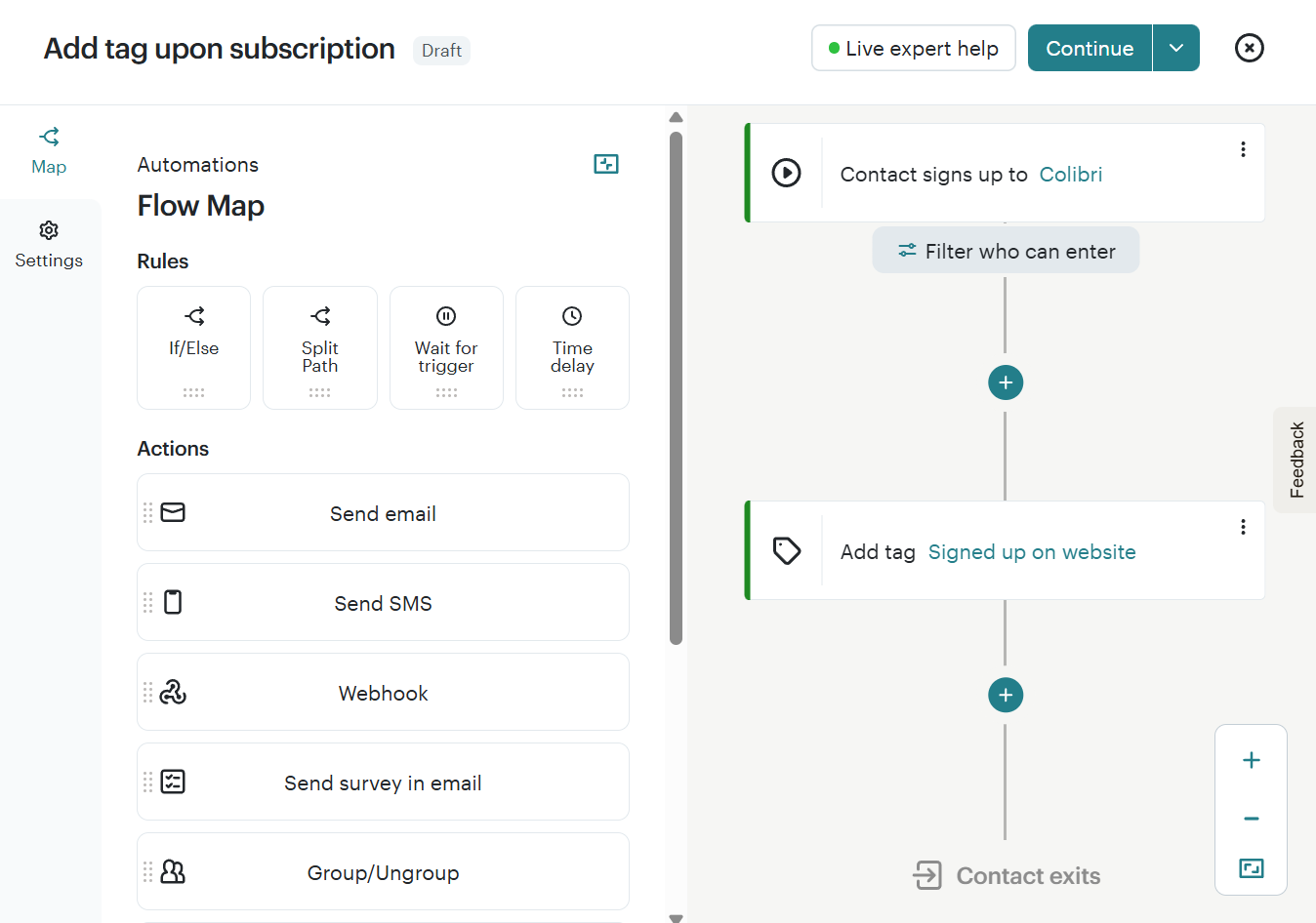 Mailchimp's automation feature