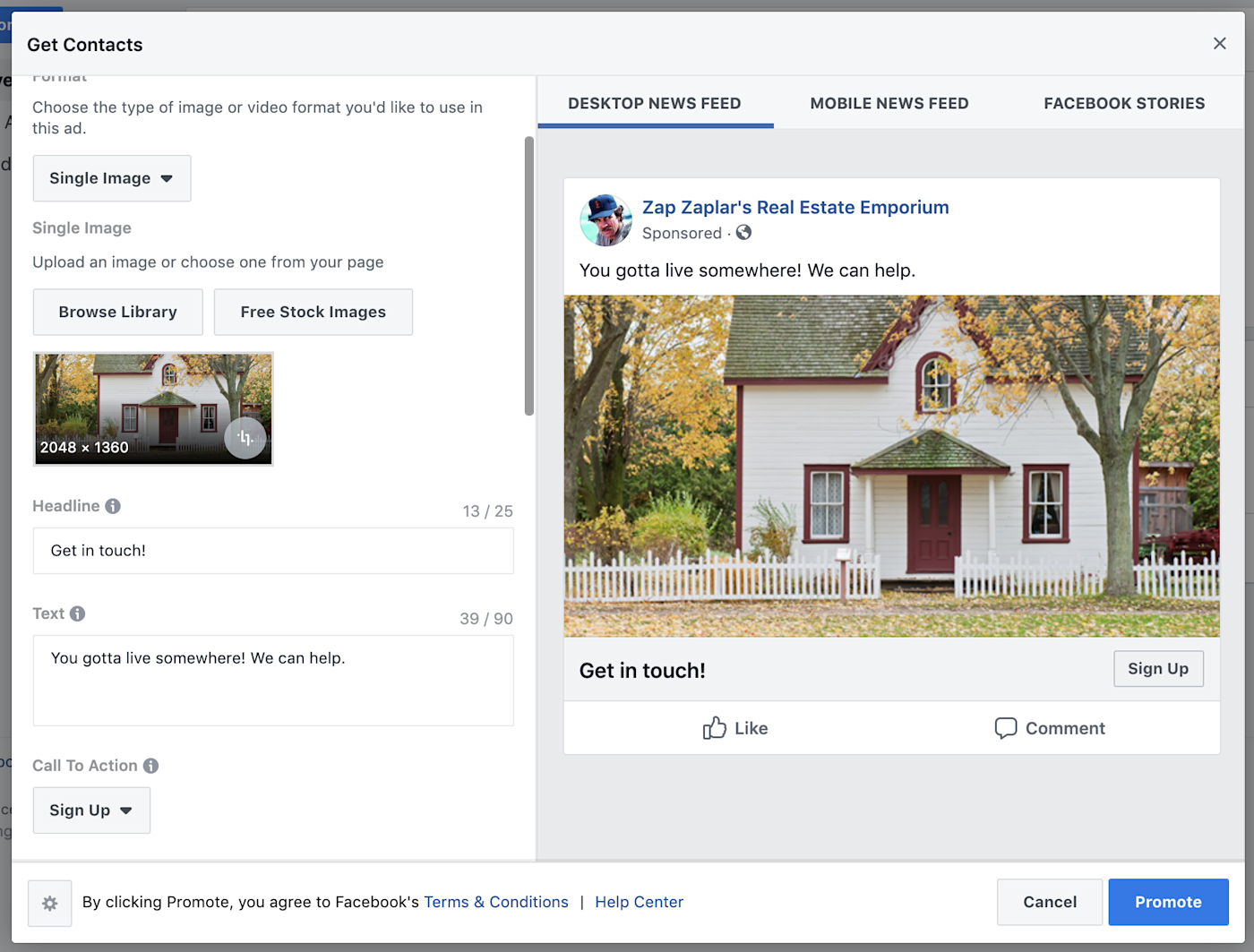 Facebook Ads: Creating a New Campaign, Help Center