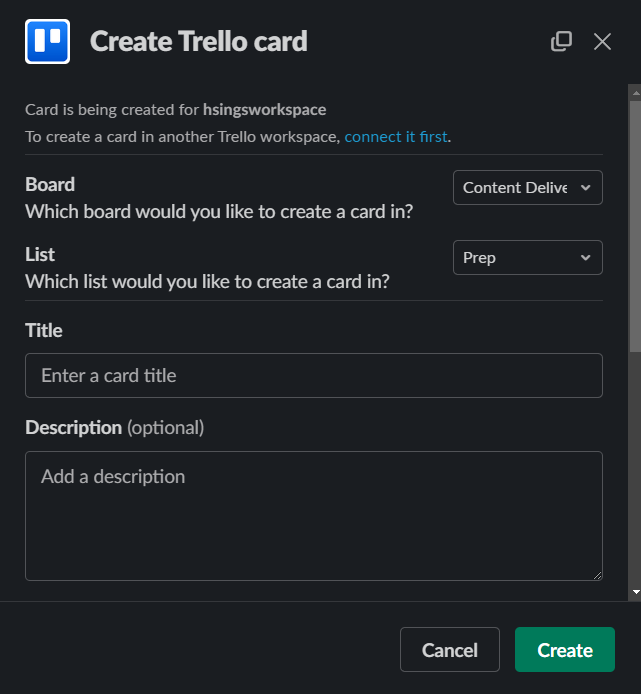 The Trello Slack app