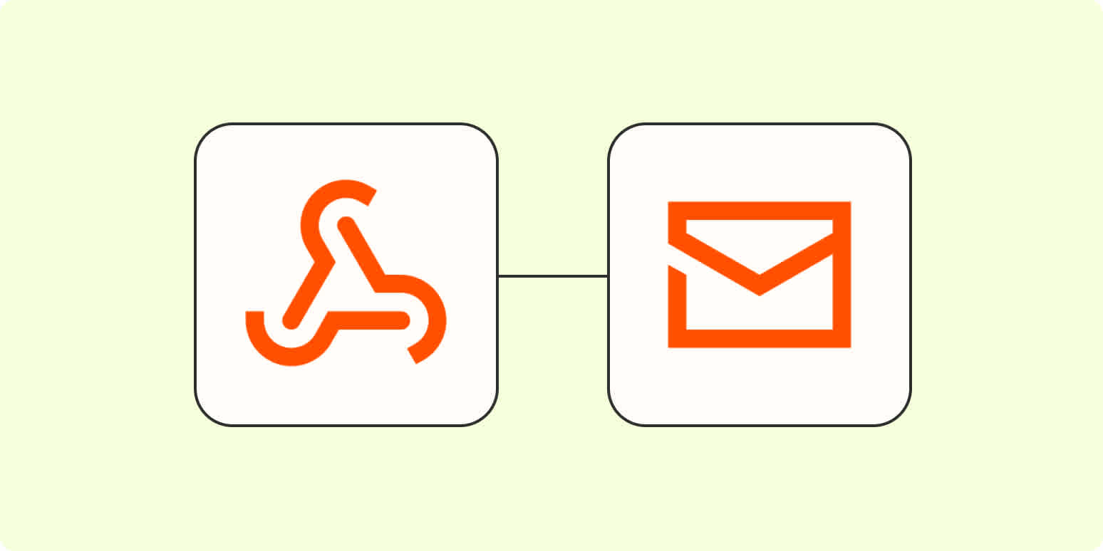 A webhook symbol connected to an email symbol on a light yellow background.
