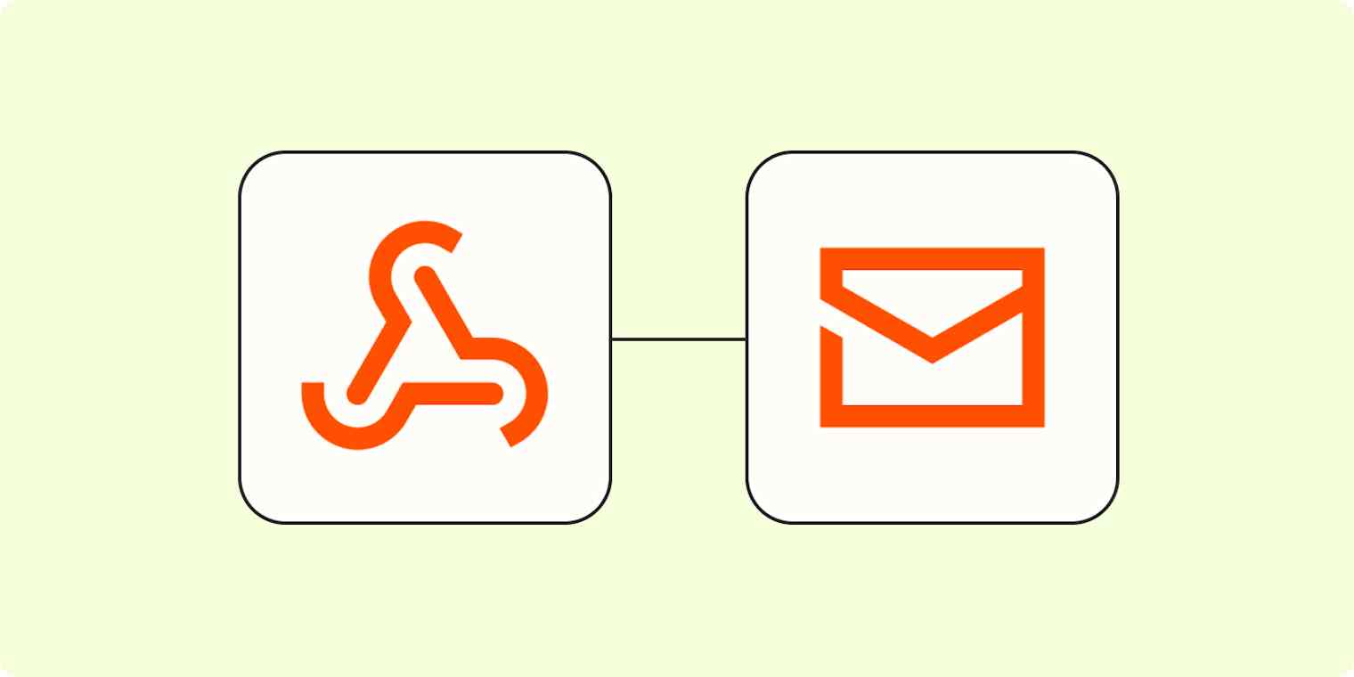 A webhook symbol connected to an email symbol on a light yellow background.