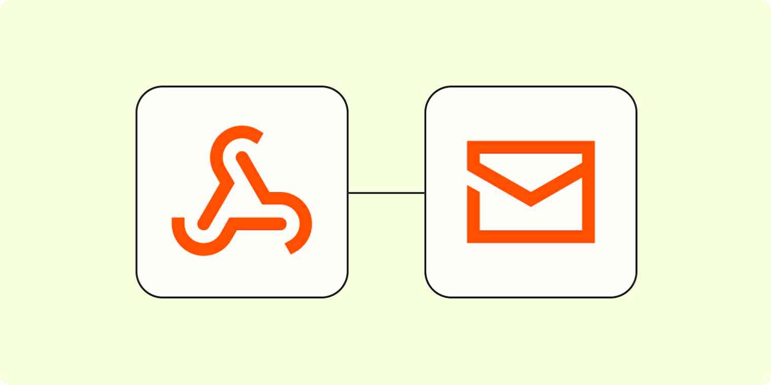 A webhook symbol connected to an email symbol on a light yellow background.