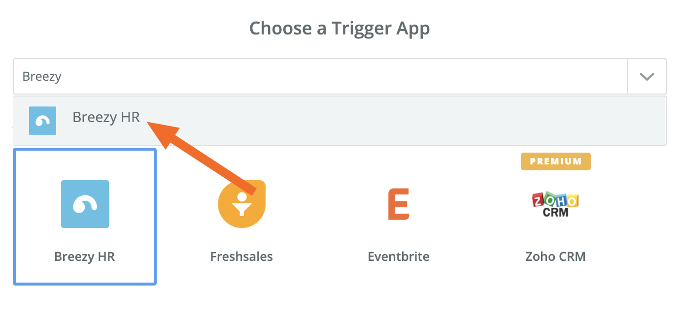 Selecting your trigger app