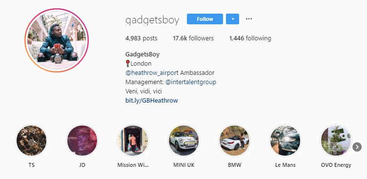 Influencer on Instagram