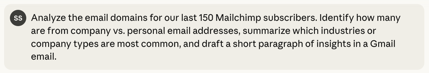 A conversation with Claude with a Zapier MCP prompt