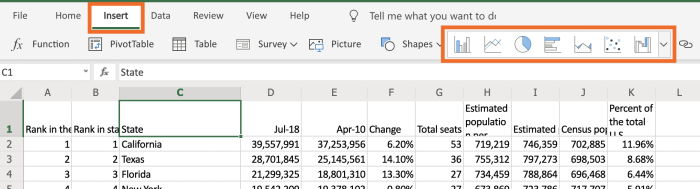 Gráficos y barra de herramientas de gráficos en Excel Online