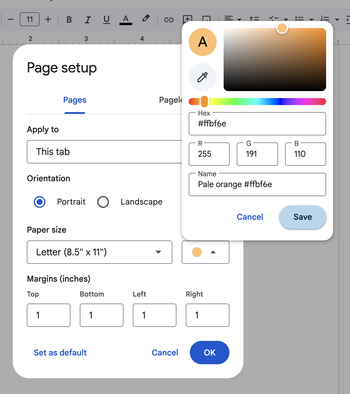 Comment changer la couleur d'arrière-plan sur Google Docs.