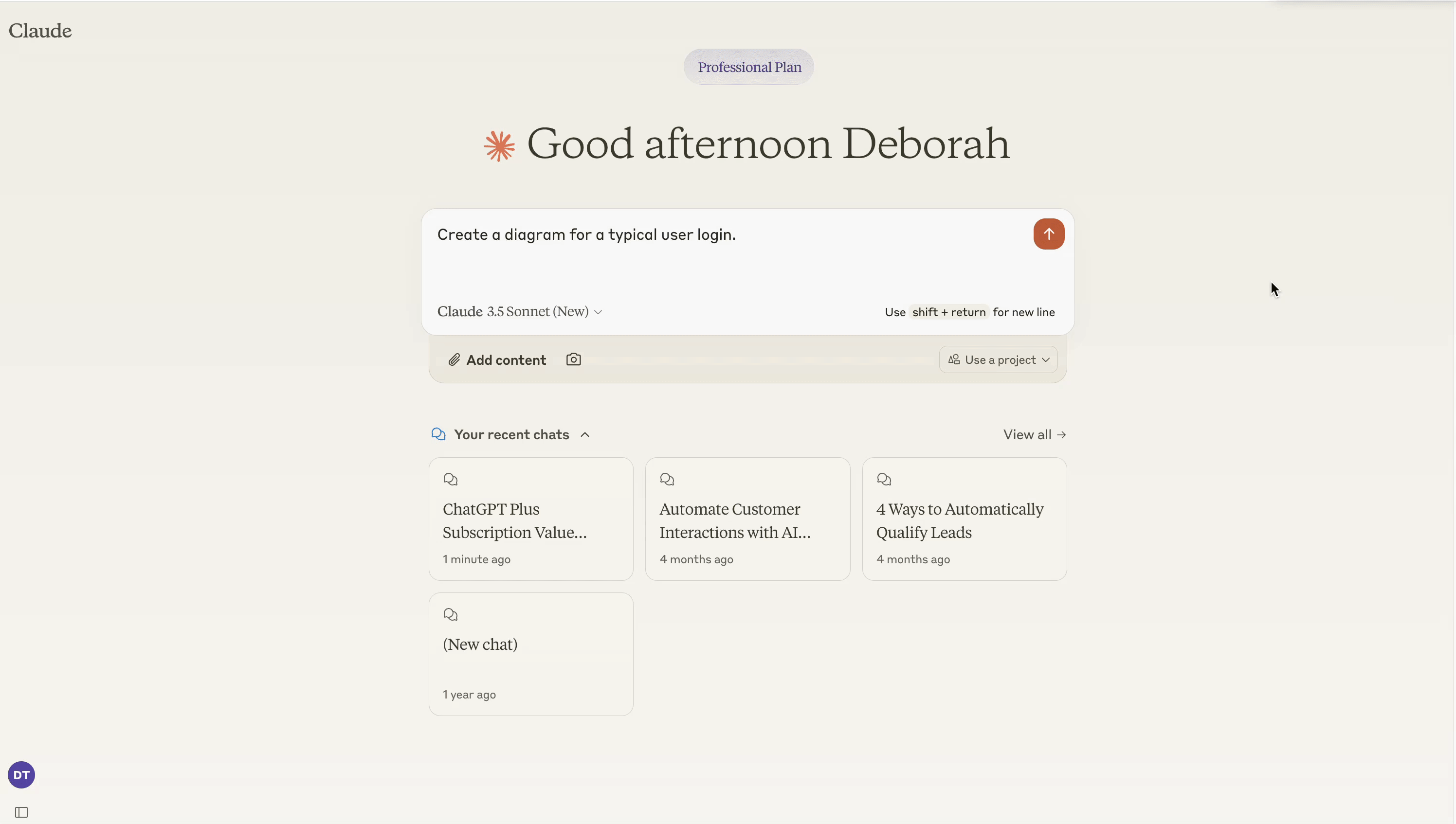 Demo of Claude outputting an Artifact. 