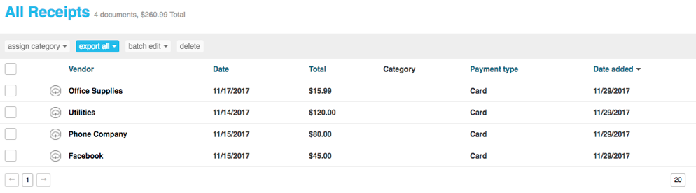 Shoeboxed digital receipts
