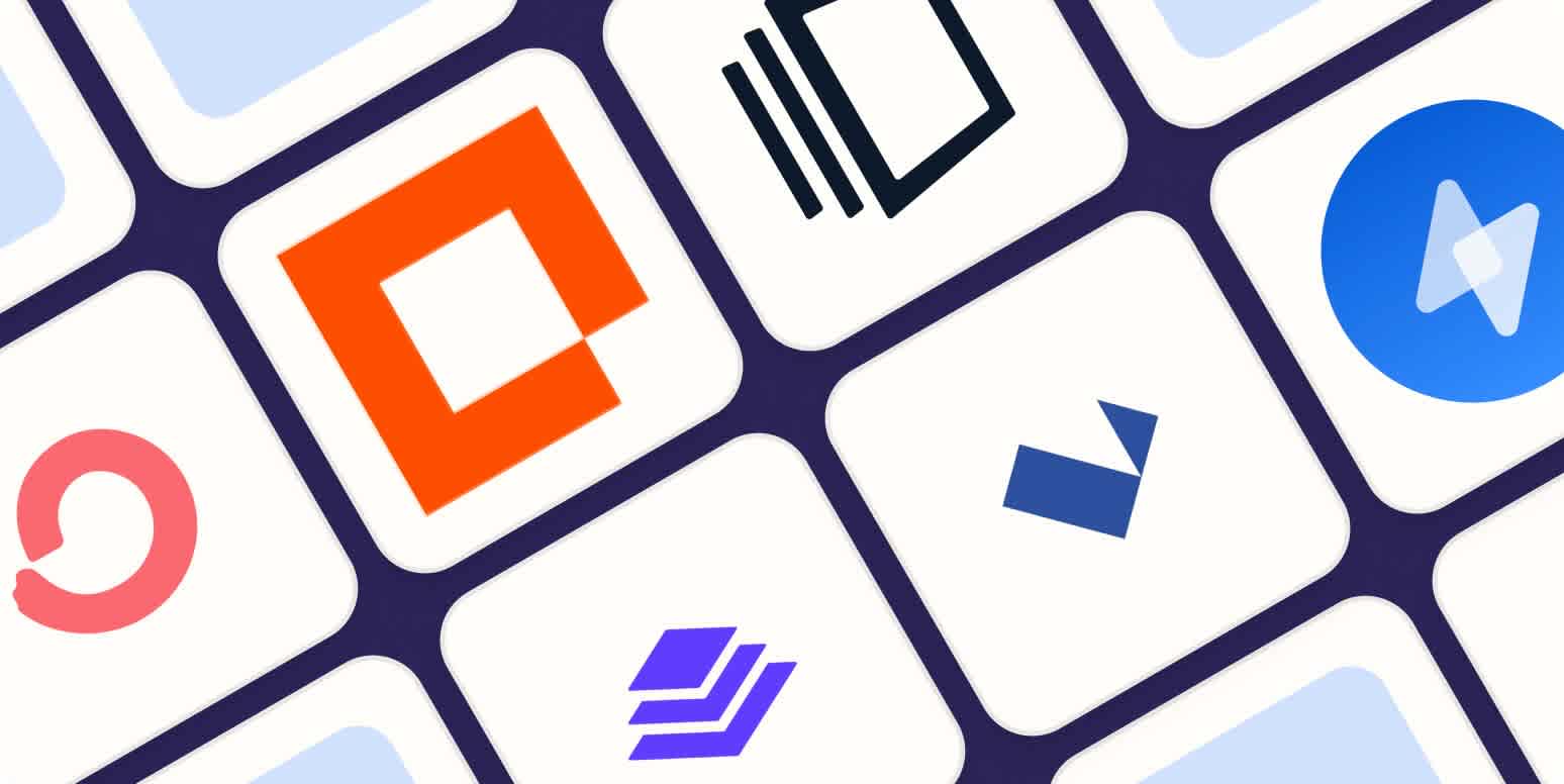 A hero image with the logos of the best landing page builder apps