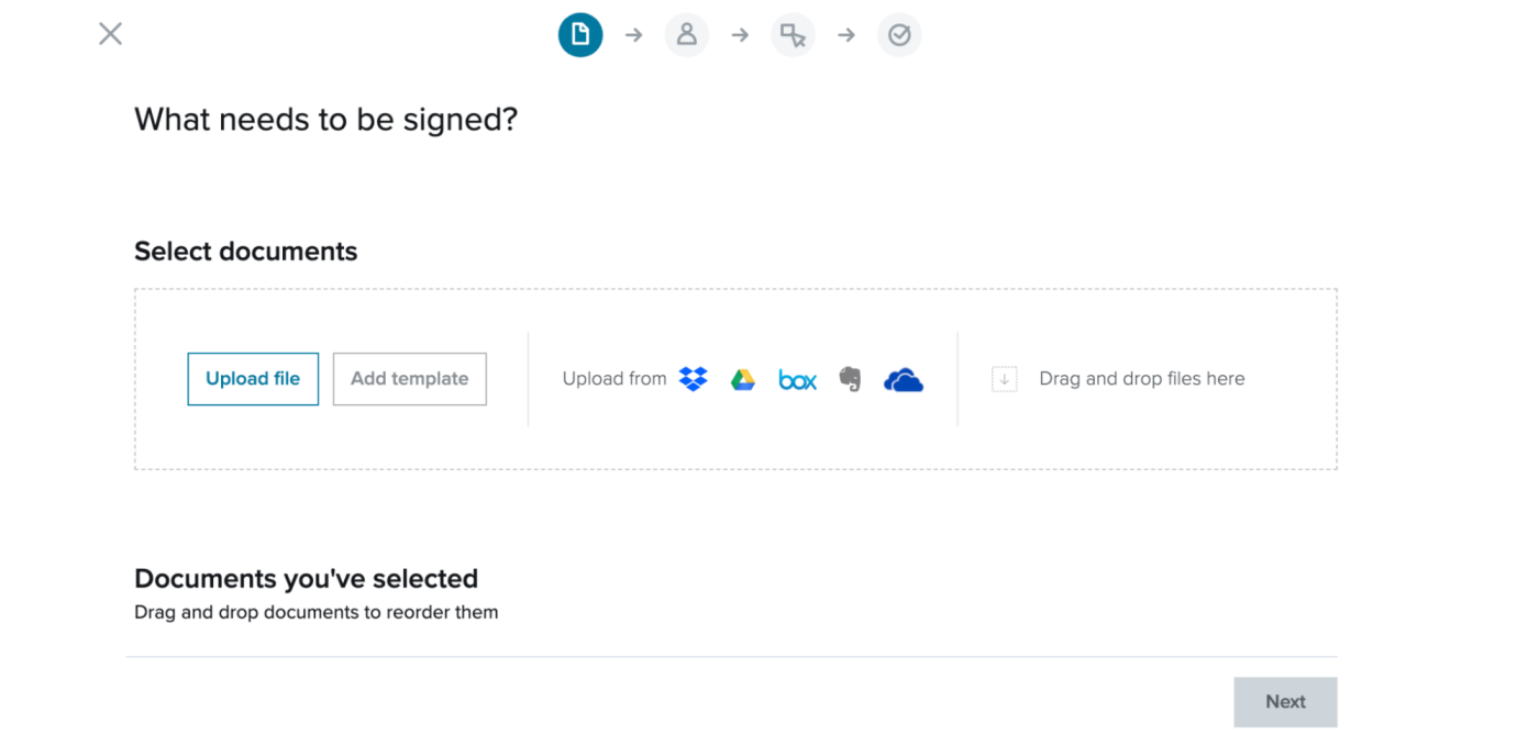 Uploading a document in HelloSign