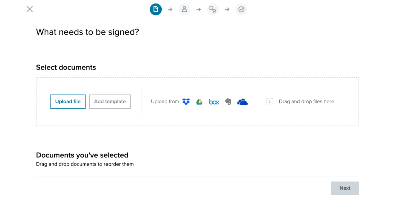 Uploading a document in HelloSign