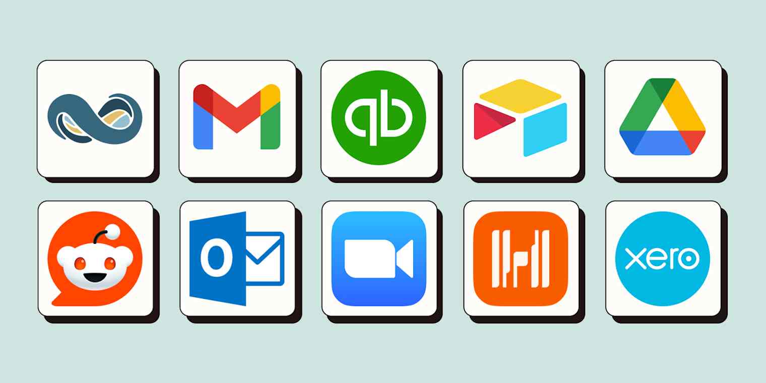 Hero showcasing Netsuite, Gmail, and other new and updated app integrations on Zapier.