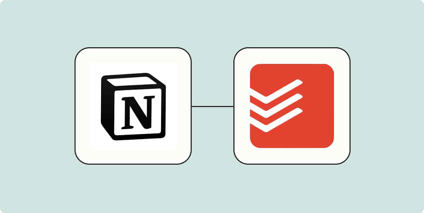 Hero image with Notion and Todoist logos on a light blue background