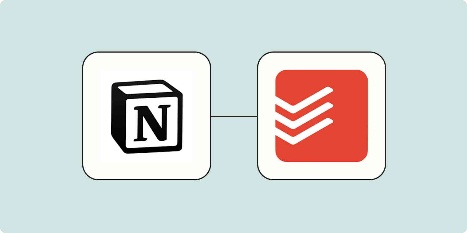 Hero image with Notion and Todoist logos on a light blue background