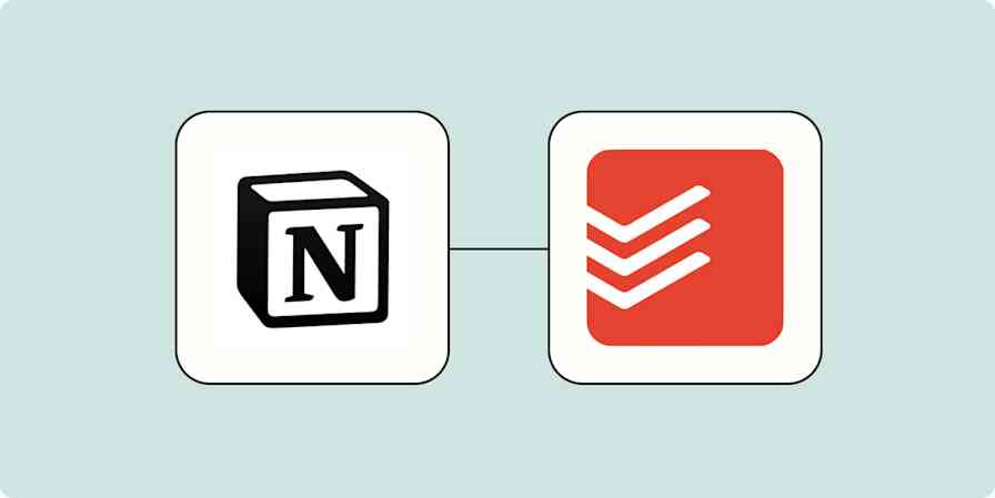 Hero image with Notion and Todoist logos on a light blue background