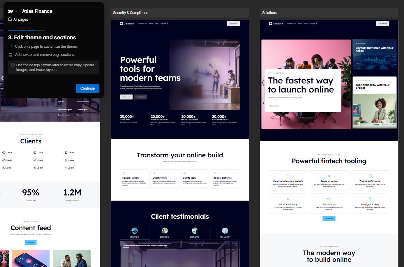 AI-generated drafts in Webflow