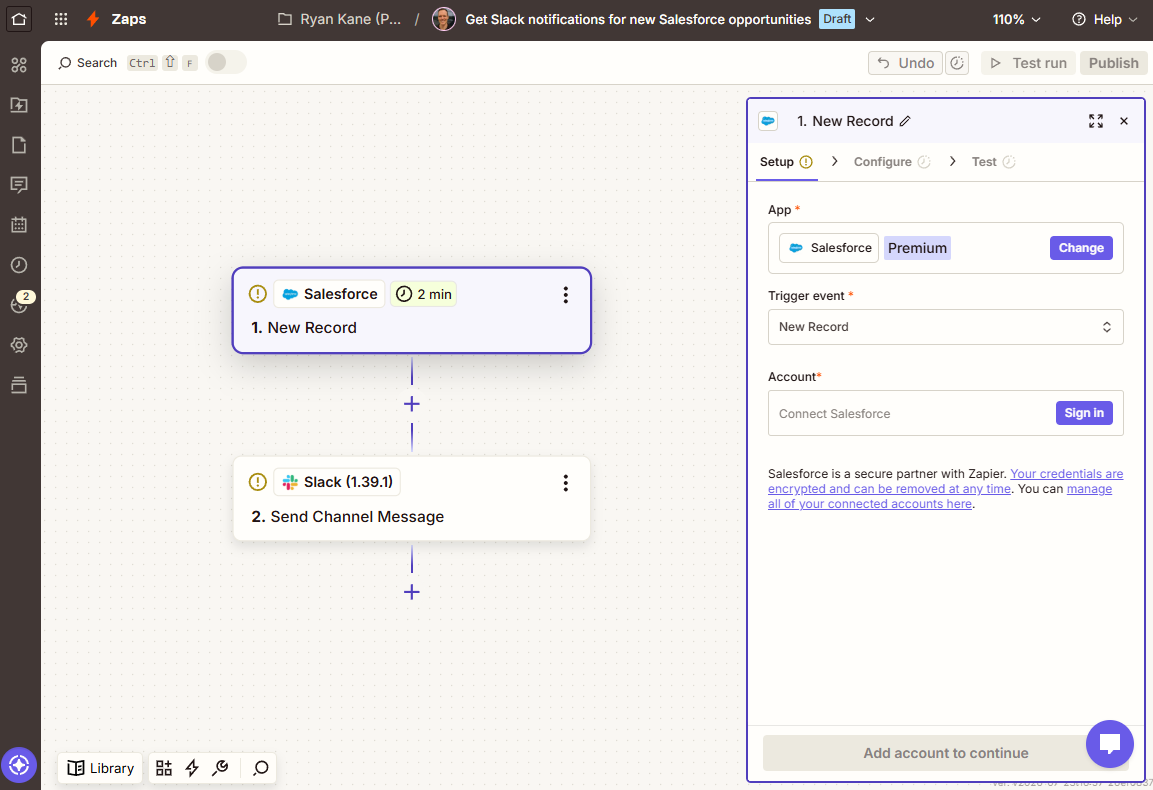 The Zapier editor