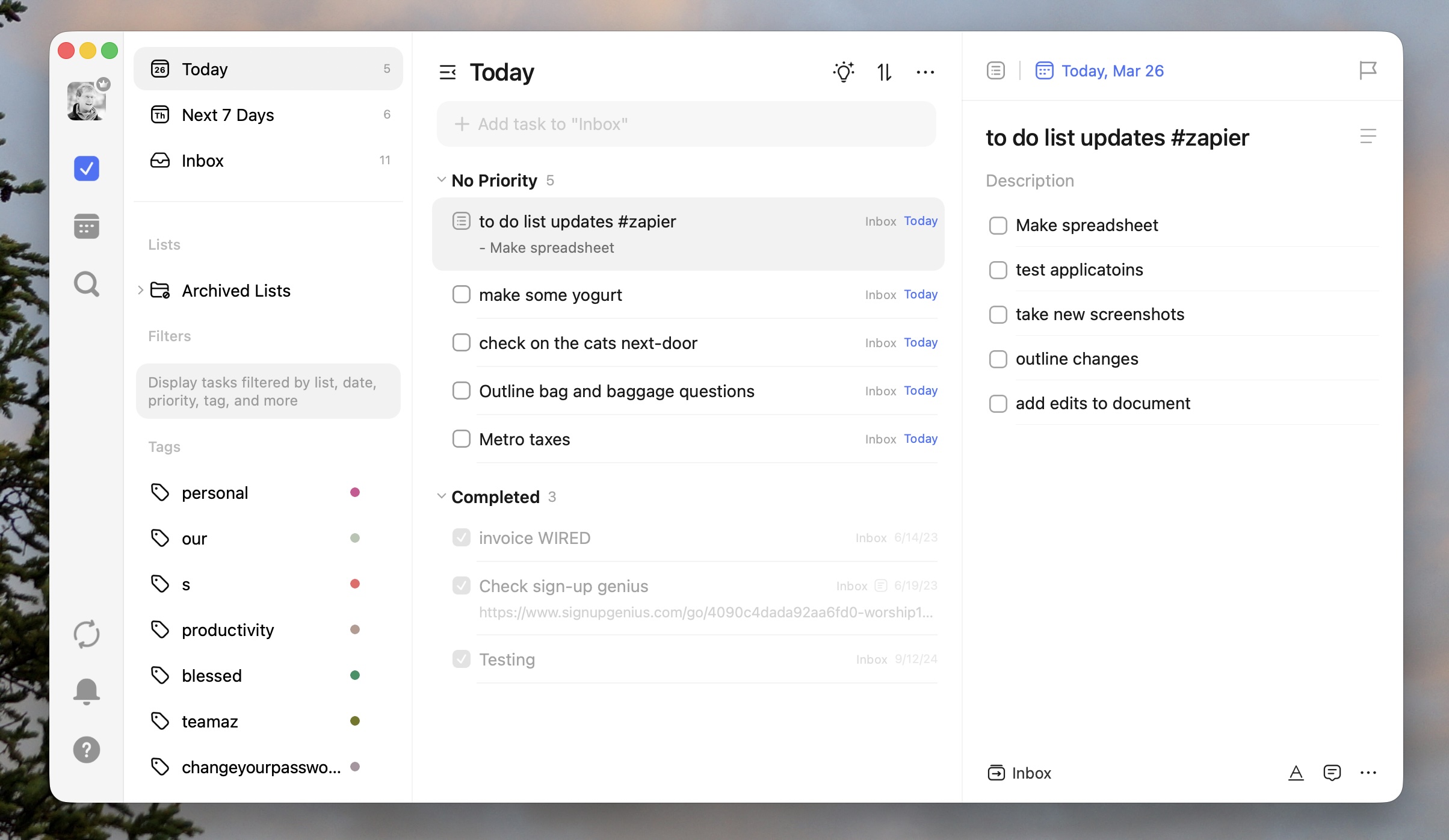 TickTick, our pick for the best cross-platform to-do list app that respects the Mac