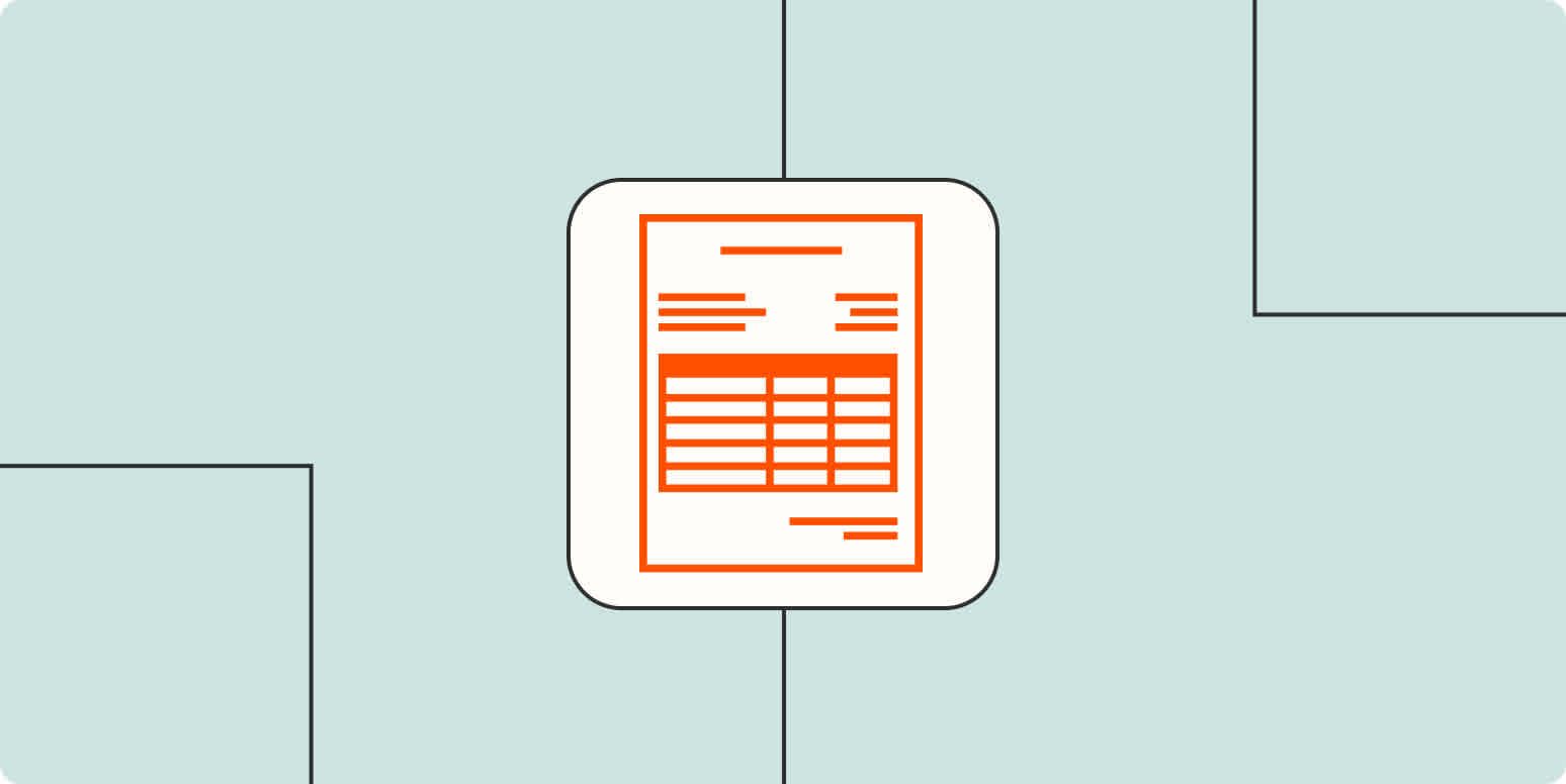 Hero image with an icon of an invoice