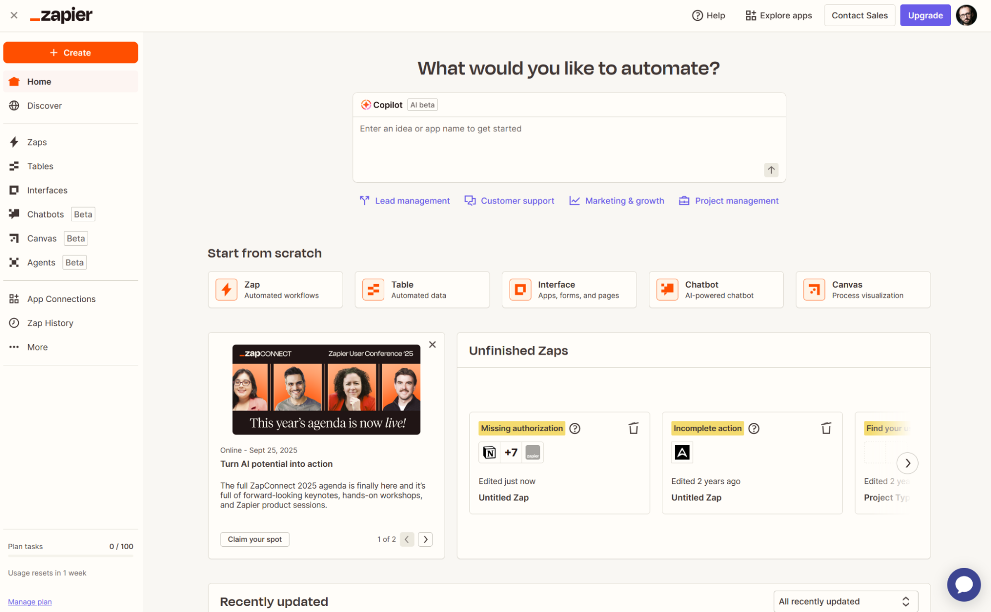 Zapier, our pick for the best no-code app builder for AI orchestration