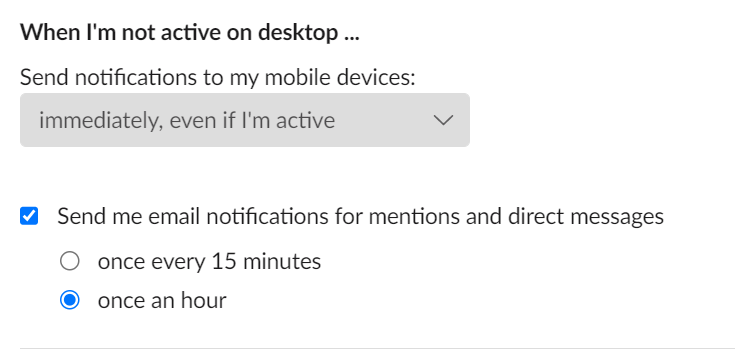 Slack email notifications