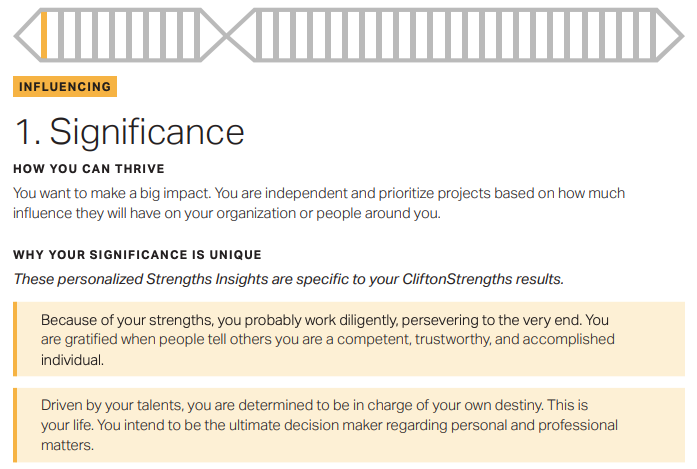 CliftonStrengths results