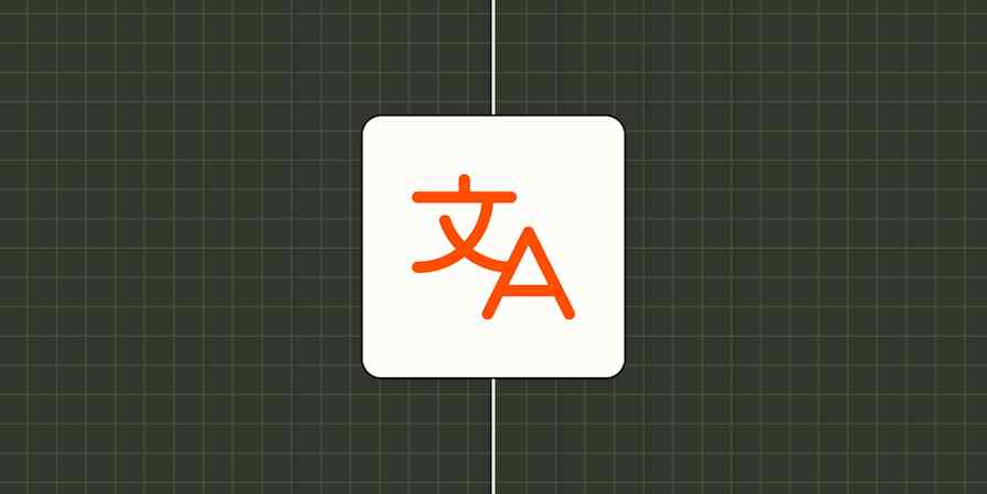A hero image with an icon representing language