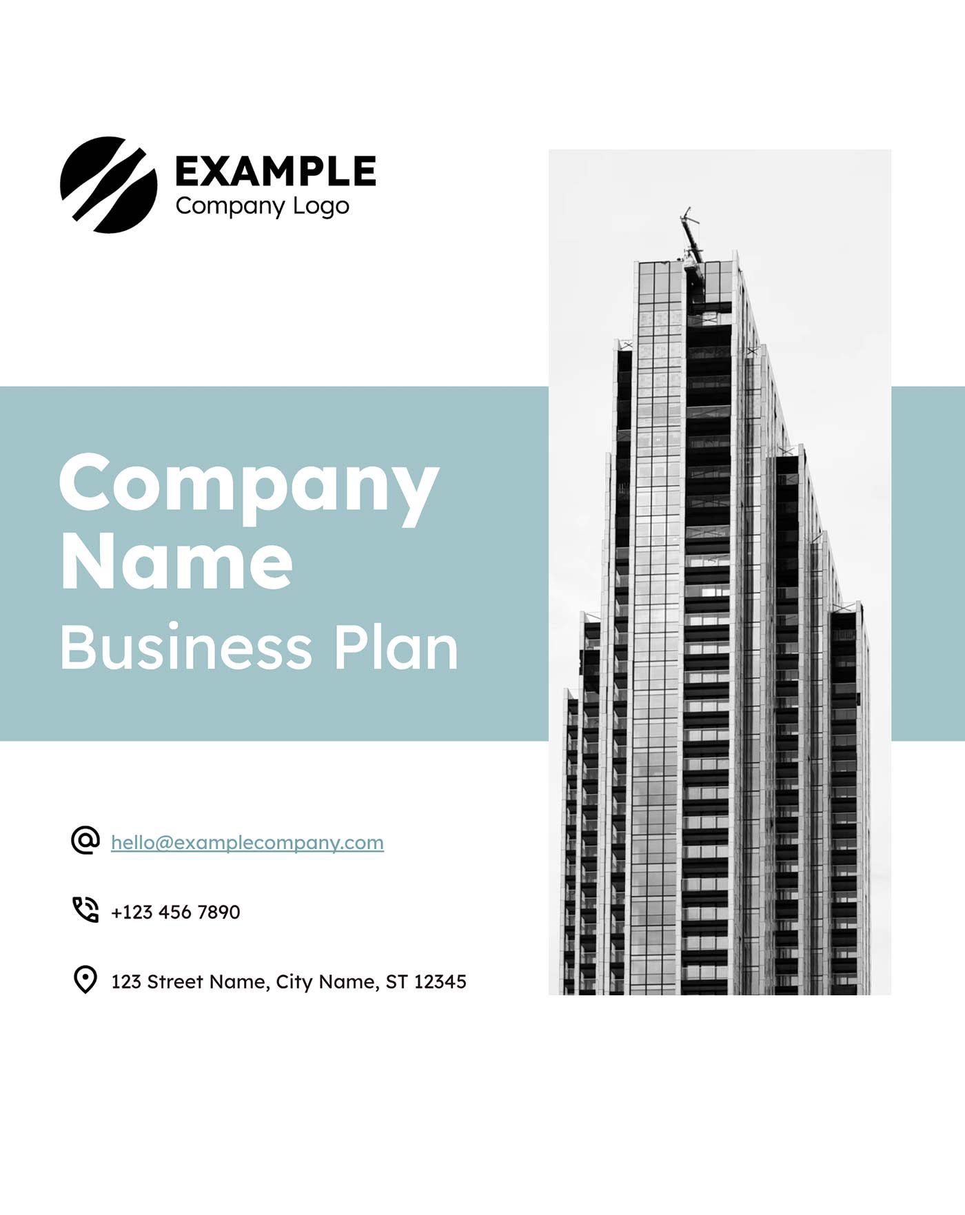 Mockup of the business plan template