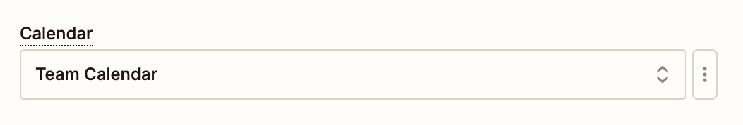 Screenshot of calendar setting