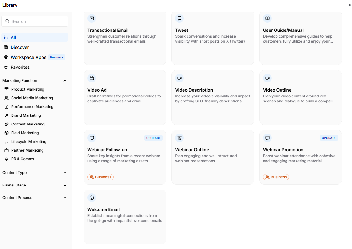 Apps (aka templates) in Jasper