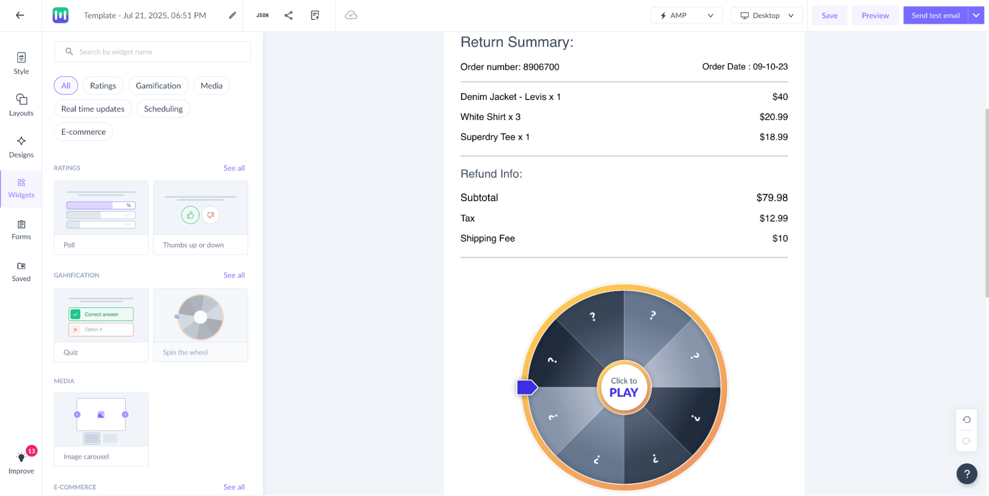 Mailmodo, our pick for the best transactional email service for interactive emails