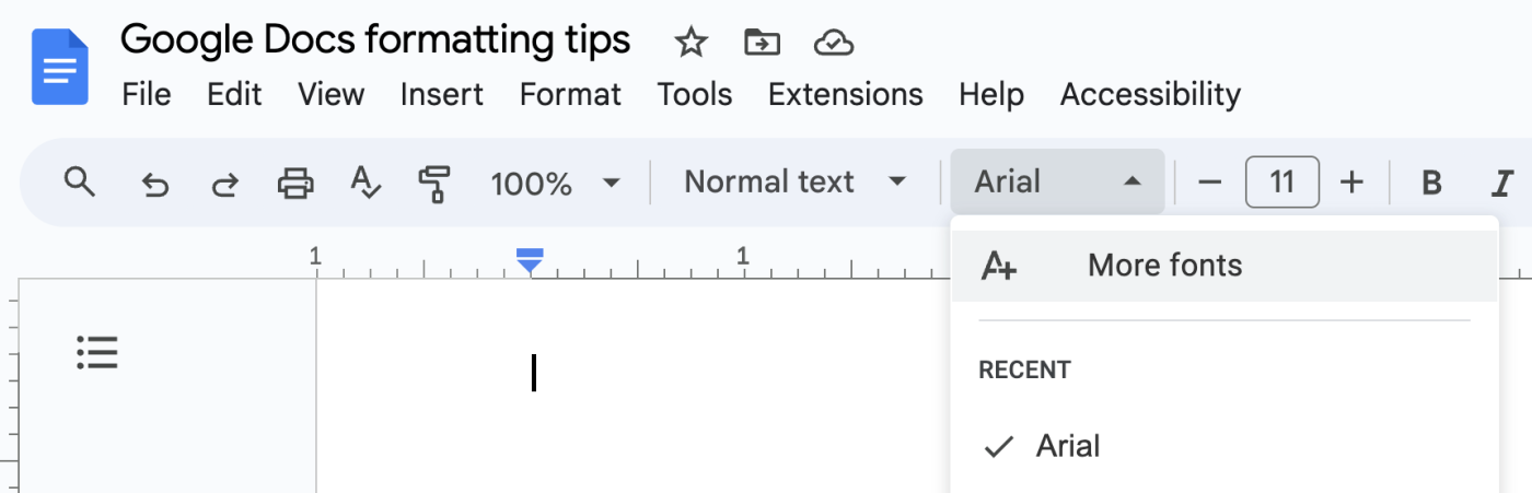 How to add fonts in Google Docs.