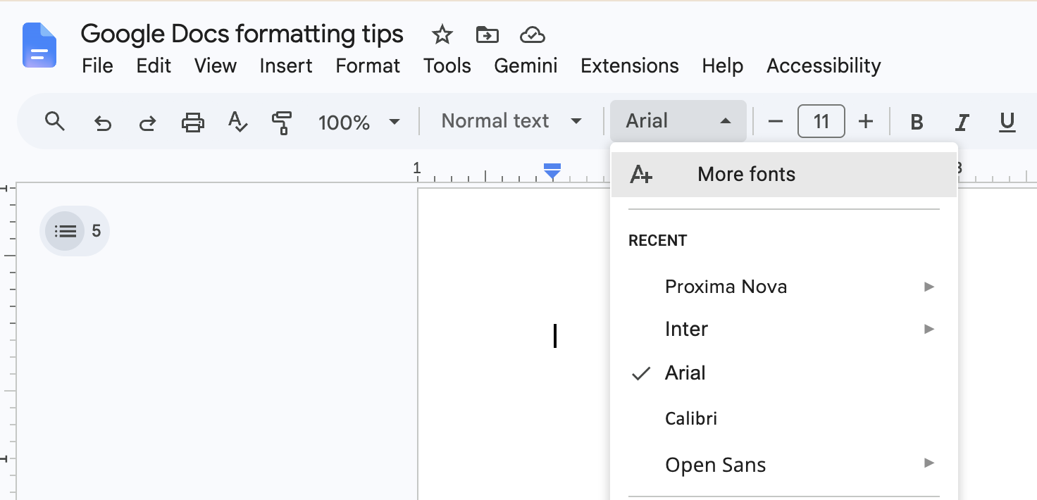 Comment ajouter des polices dans Google Docs.