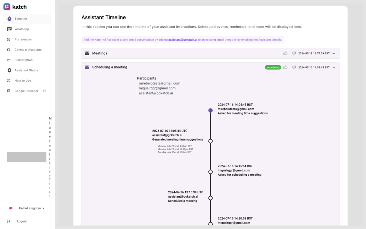 Katch, our pick for the best AI scheduling assistant with an AI assistant built in