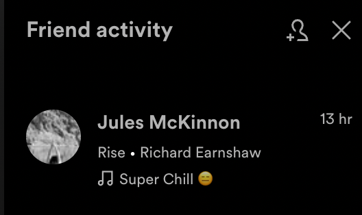 Friend activity on Spotify
