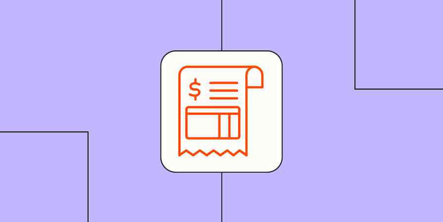 An icon of a sheet with a dollar sign against a lavender background