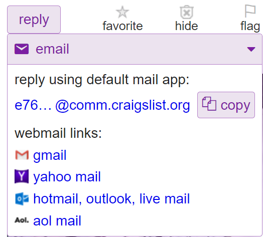 Craigslist temporary email address