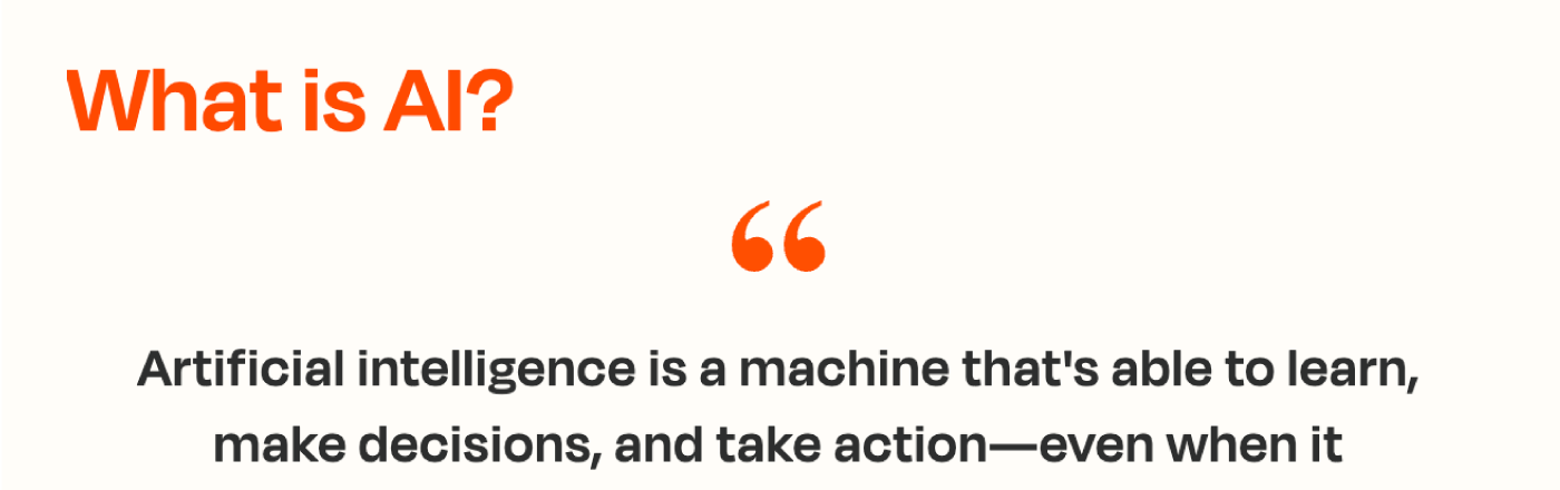 Screenshot of the "What is AI" example turning orange