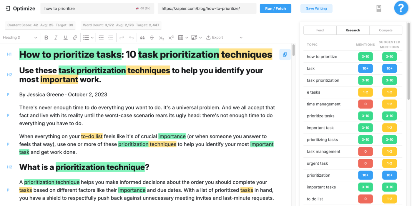 MarketMuse, our pick for the best content optimization tool for a topic-driven approach