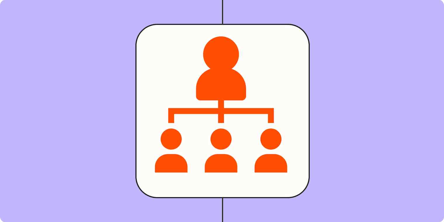 Hero of a lead management icon on a light purple background.