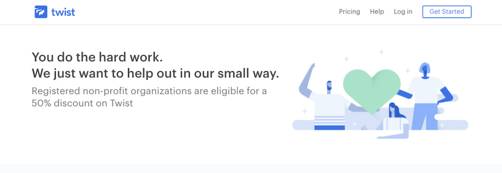 Nonprofit discount on Twist team chat app