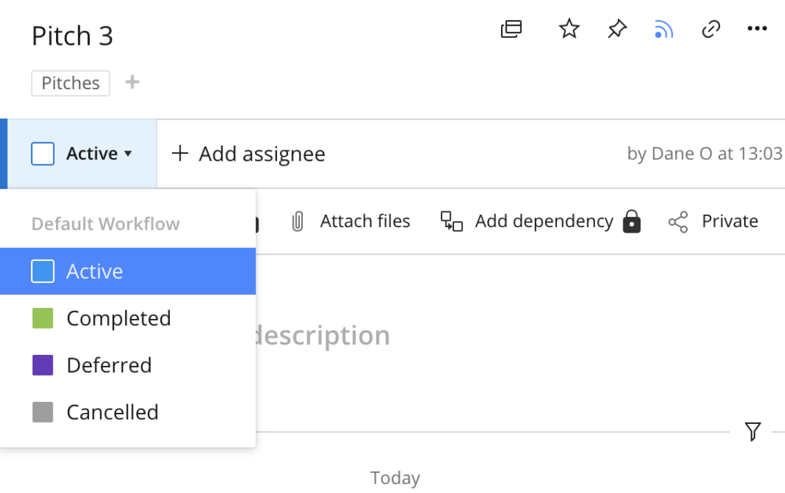 Changing status in list view