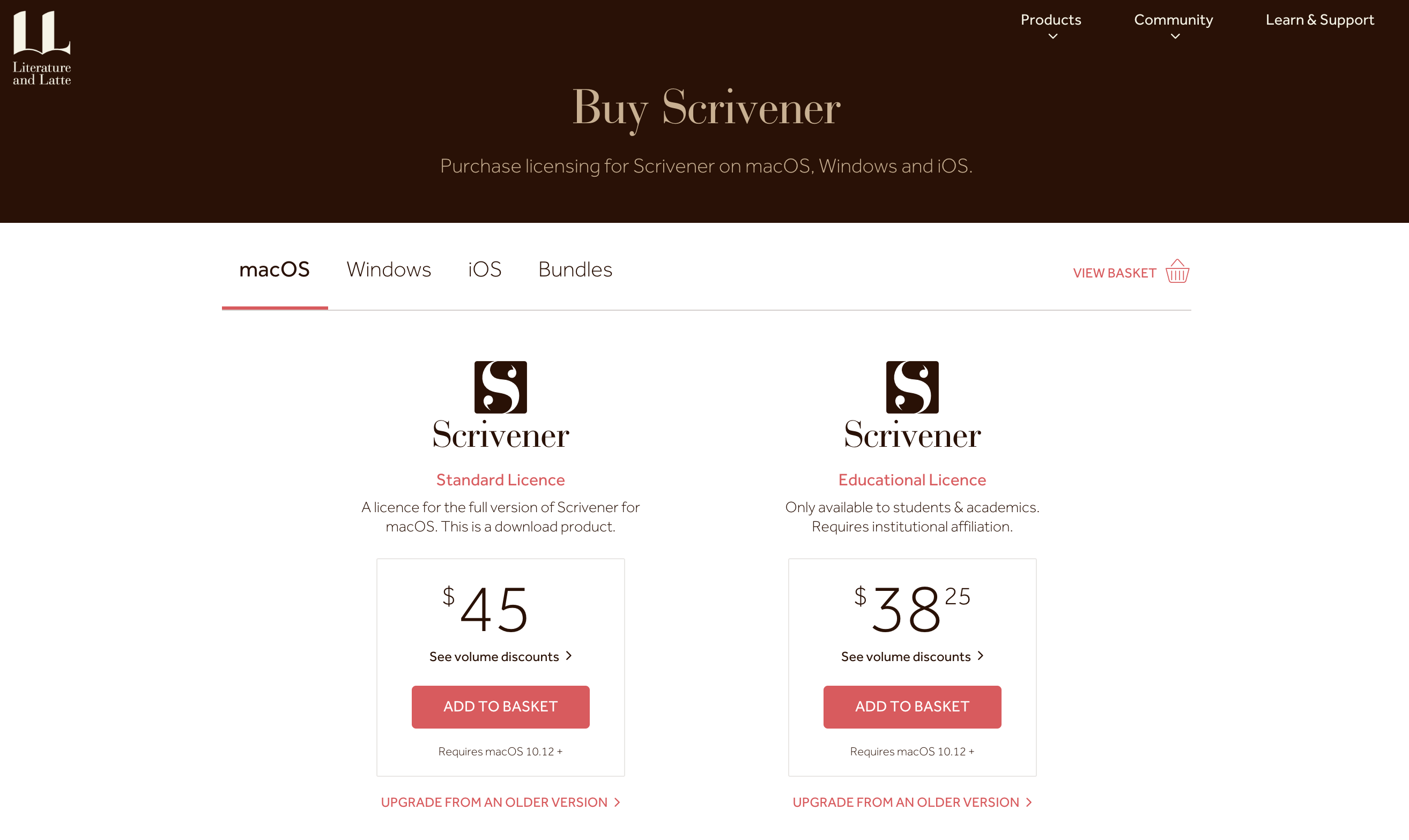 Scrivener student discount