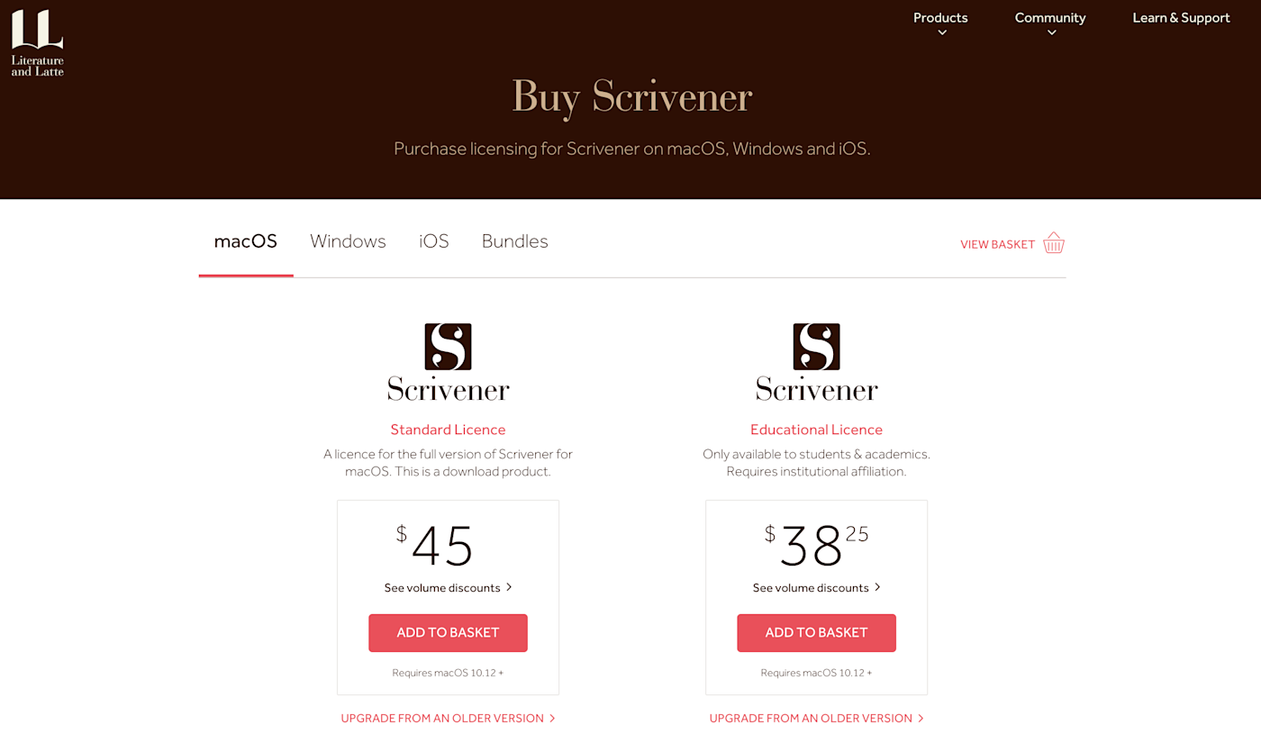 Scrivener student discount