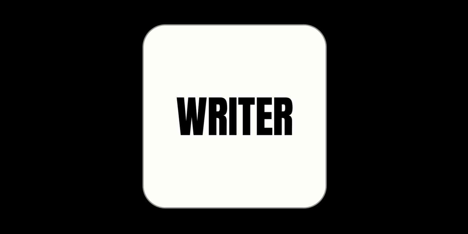 Hero image with the Writer logo