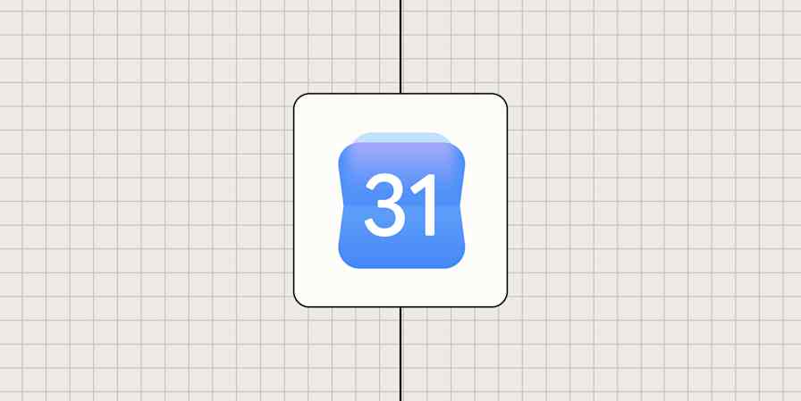 A hero image for Google Calendar app tips with the Google Calendar logo on a blue background